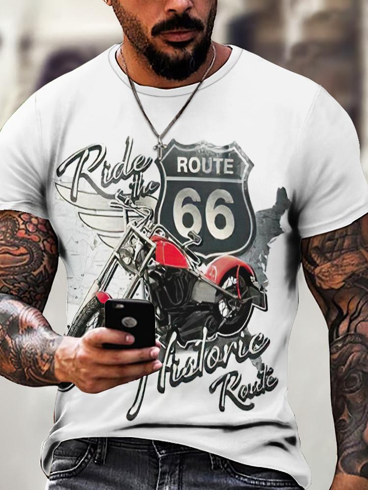 Vintage Street Exploration 3D-gedrucktes Herren-T-Shirt Neues Trend-T-Shirt Vintage Locker Sommer Rundhals Kurzarm Unisex-Oberteil