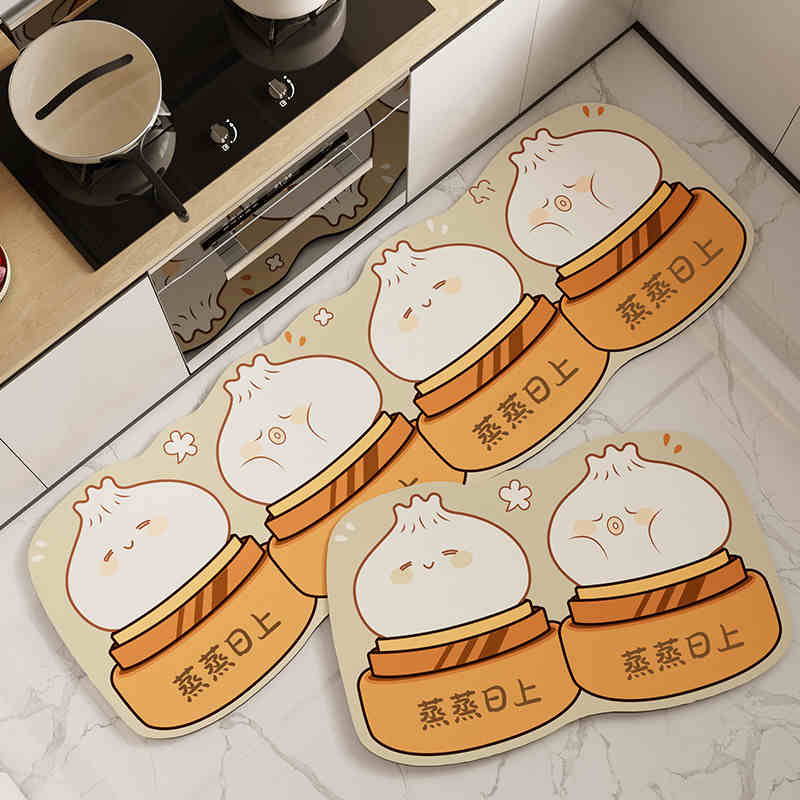 

Коврик для кухни Diatom Mud, впитывающий, нескользящий, маслостойкий и грязный коврик, бытовые салфетки и моющийся коврик для ног 2pc 50x80and50x160cm