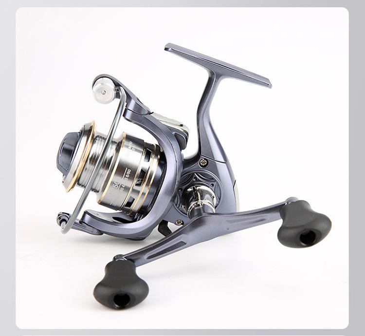 Mulineta de filare cu cap metalic cu culbutor dublu pentru aruncarea la distanta, ideala pentru pescuitul pe mare.