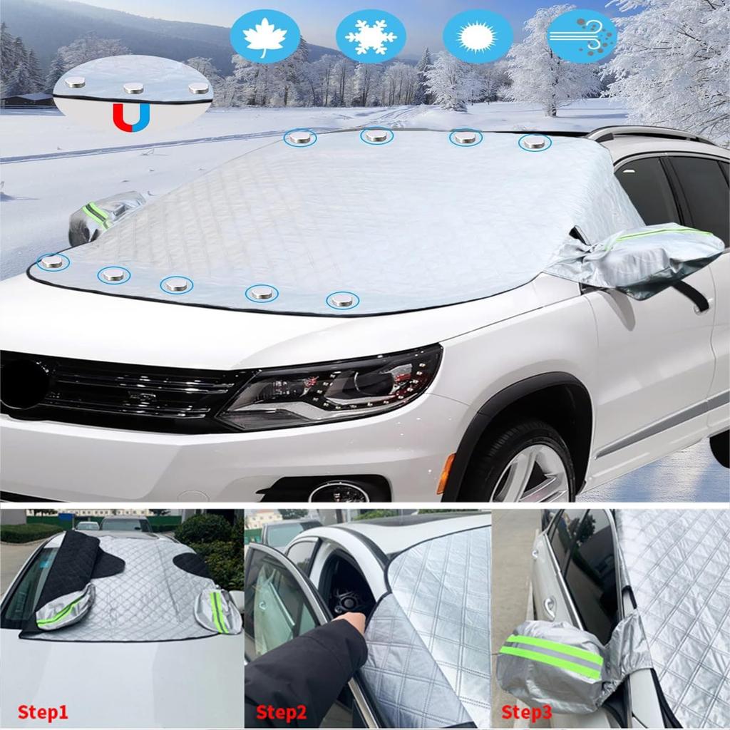 Toyota Hiace H200 Series Car Front Cover, 5-ply Thick, Built-in 9 Strong Magnets, Windproof,