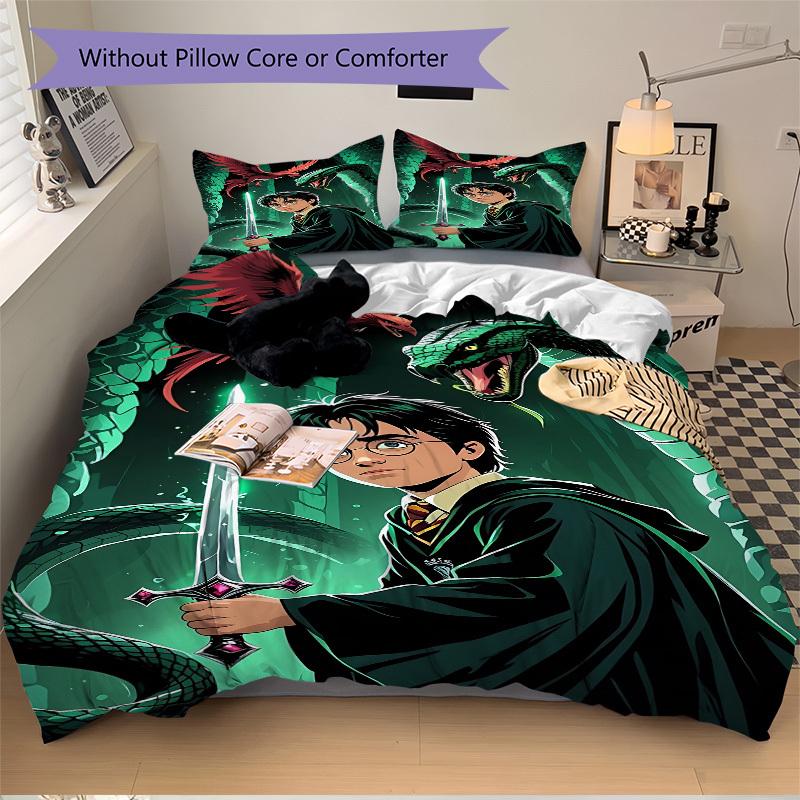

3pcs Harry Potter Duvet Cover Set, 1 Duvet Cover + 2 Pillowcases (No Insert), High-Definition Print for All Seasons,Durable yy251103072 135x200cm