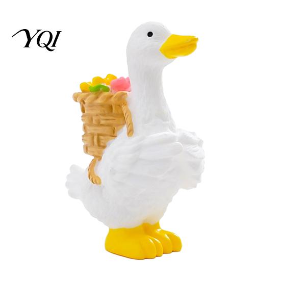 Resin Crafts for Flowerpots Mini Garden Duck Figurine, Cute Farm Dolls, Small Desktop Home Office Decor Car Dashboard Figurines, Micro Landscape