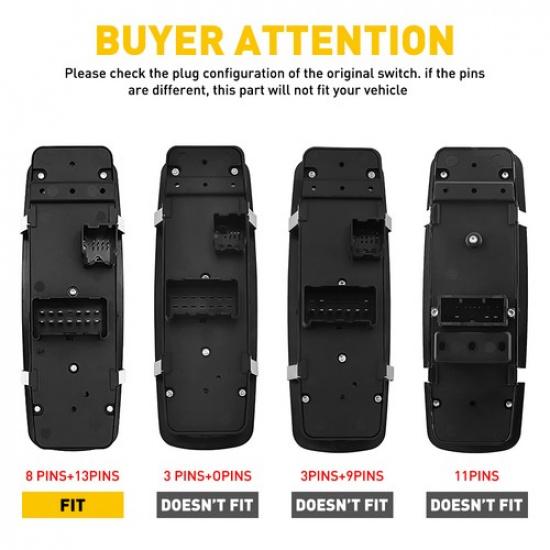 Master Power Window Switch Driver Side For Jeep Liberty 2008-2012 Nitro Journey
