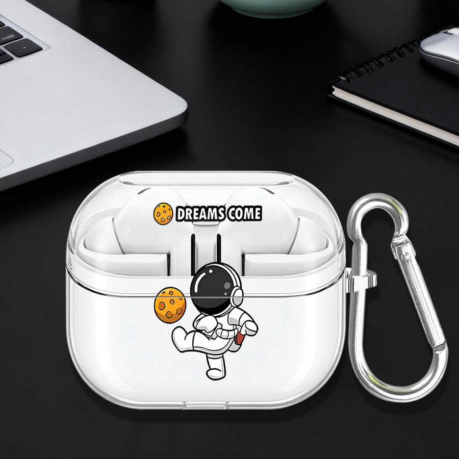 Astronauts In Space Clear Earphone Cases Cover With Hook Case For Samsung Galaxy Buds 2 4Pro 3 FE 4 Pro 2Pro Live 3Pro Buds Live