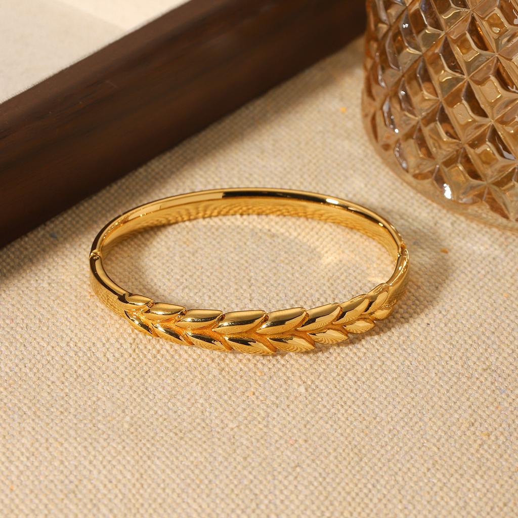 Wheat Ear Bangle, Light Luxury High-end Bangle for Women, Titanium Steel Non-fading Jewelry, Elegant Bracelet