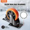 Caster Wheels, 4-inch Swivel Plate Casters, Set of 4, with Security A/B Locking No Noise PVC Wheels, Heavy Duty 350 lbs Load Capacity Per Caster,