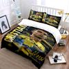 Set Biancheria da Letto Calcio Giallo e Blu Set Copripiumino Federe Decorazioni per la Casa (1 * Copripiumino 2 * Federe, senza piumino)