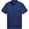 Polo Logo Bestickt Slim Fit Geripptes Kurzarm Poloshirt Herren Poloshirts Blau MNPOKNI1N820596-400