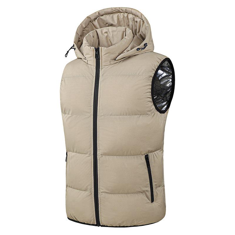 2025 new vest graphene thermal vest waterproof windproof hooded comfortable and simple men's European size