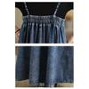 DIMANAF Women Plus Size Denim Dress Cottton Vintage Loose Casual Basic Dresses Maxi Long Dress Sleeveless