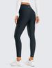 CRZ YOGA Winter Yoga Cold Dark Size M Women's Fleece-Lined Leggings, High-Waisted, Sweat-Wicking, Quick-Drying, Protection, 25-Inch Inseam, Navy,