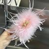 Pure desire ins wind ostrich feather hairpin back head coil hair grab clip headgear shark clip super fairy premium hair accessories