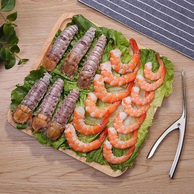 1PC/Outils de fruits de mer en acier inoxydable Éplucheur de crevettes Coupe-ligne de crevettes Nettoyage Coupe-ligne de crevettes Enlèvement de coquille Accessoires de cuisine