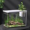 Clear Fishtanks With Safe Lid and Water Plant Holder For Gold Fish Home Desktop Decoration Aquariums Tanks