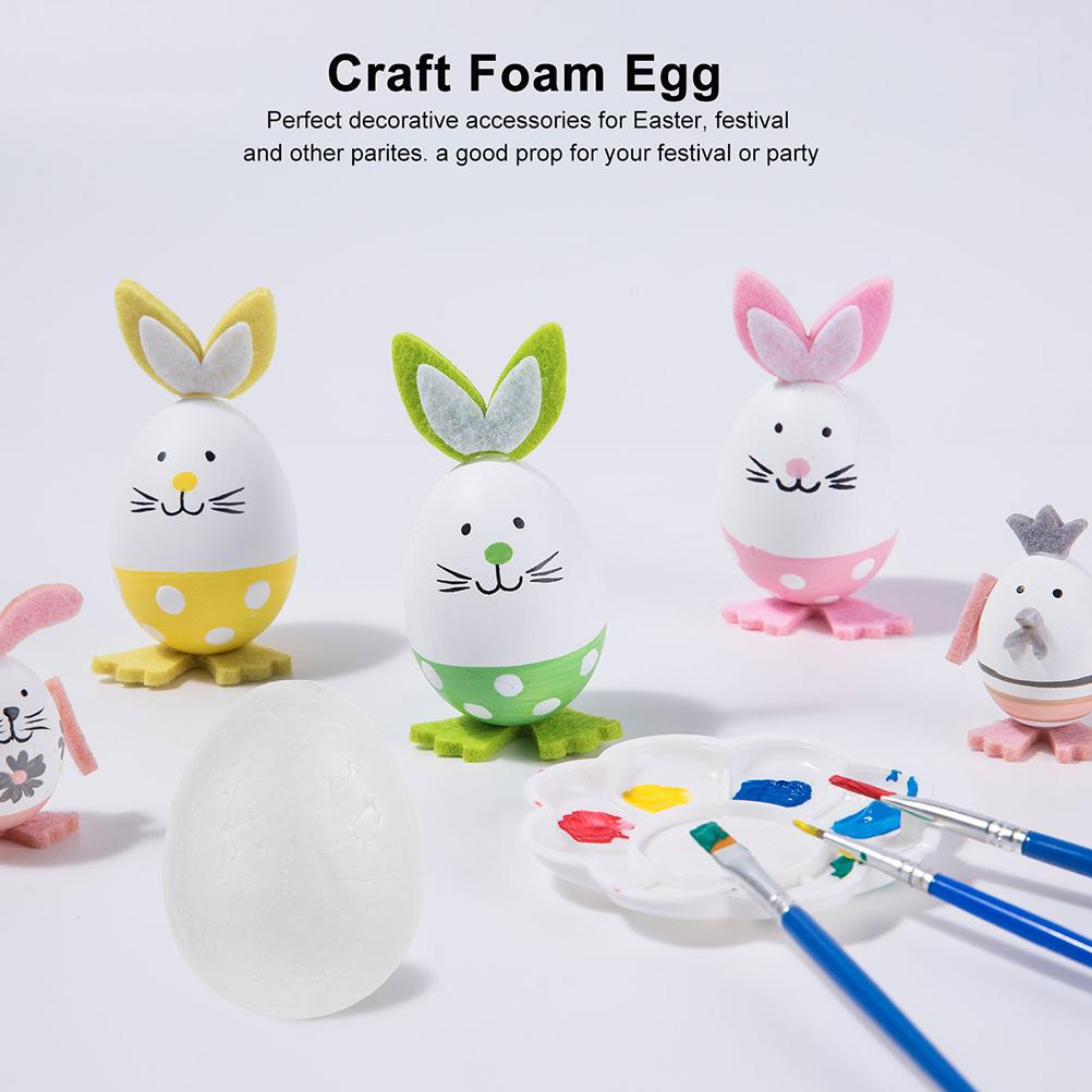 40 STÜCK Eier Basteln Bemalte Ornamente Weiße Dekorationen Osterzubehör