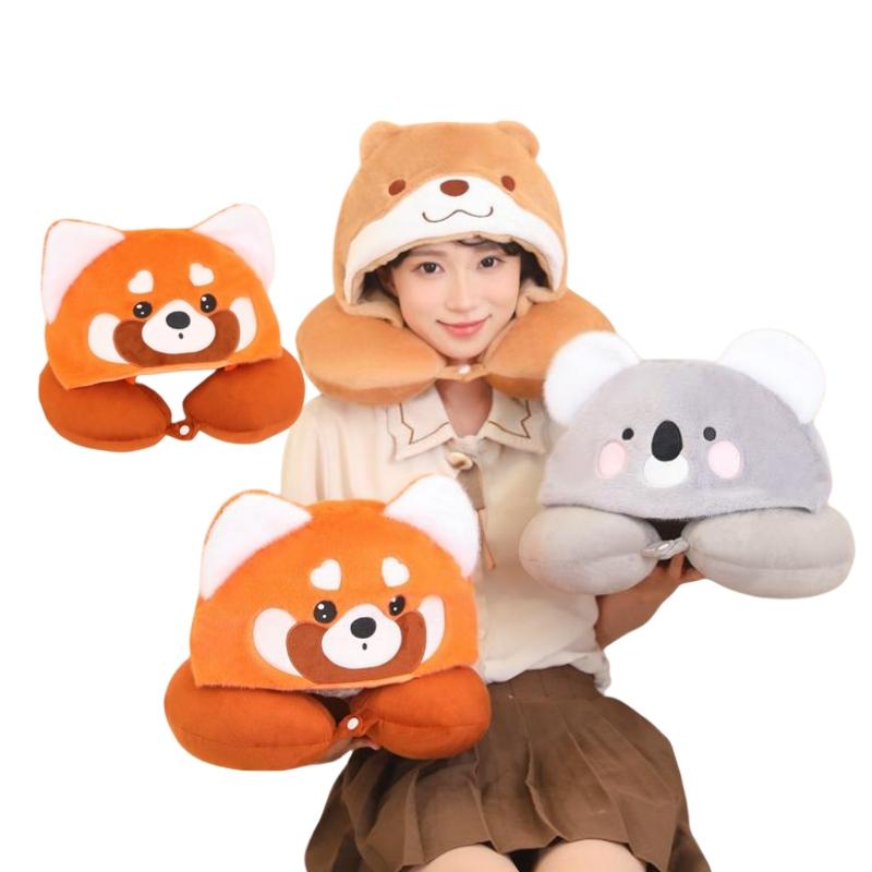 New 35CM Red Panda Raccoon Sloth  Animals Dolls Soft Neck PillowCartoon Office Car Break Decoration Birthday Christmas Gifts