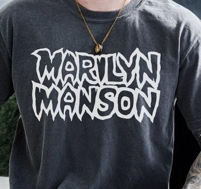 Maglietta Marilyn Manson su Nero Vintage Comfort Colors 1717 Tee