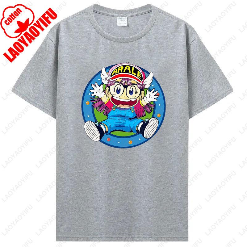 Arale Printing T Shirt Funny Man Women Cotton Tshirt Anime Print  Manga Clothing Vintage Fashion Streetwear Kawaii Casual Wear