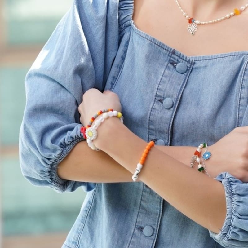 BONBEAU Kitsch Gänseblümchen Perlen Armband