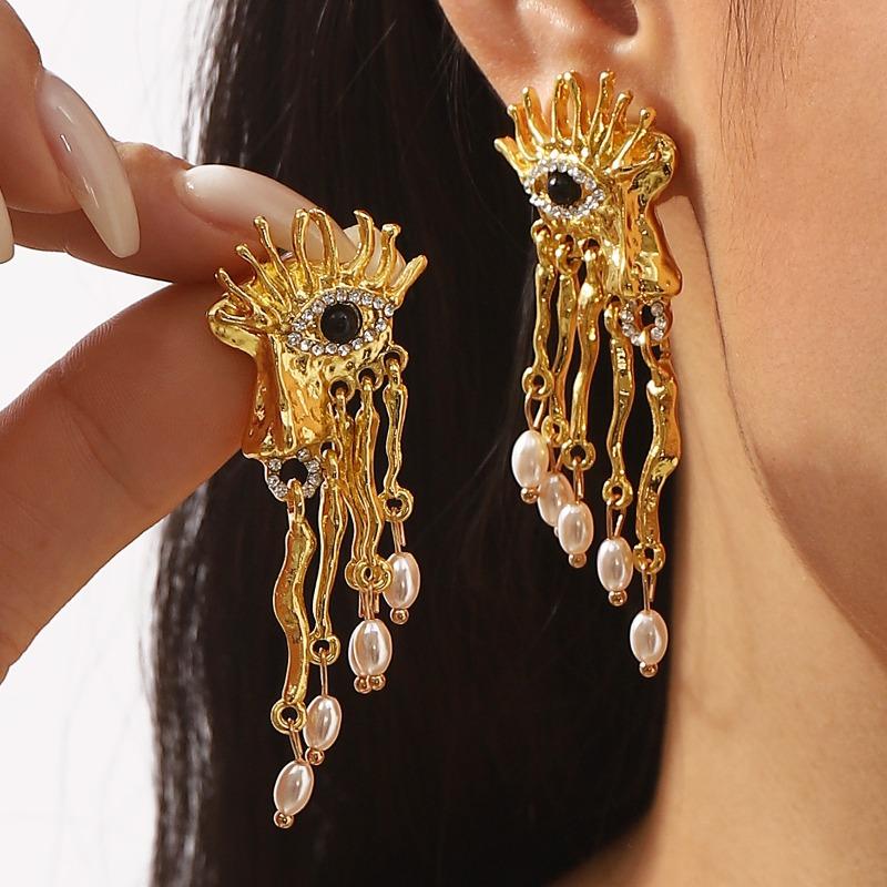 Devil's Eye Rhinestone Earrings