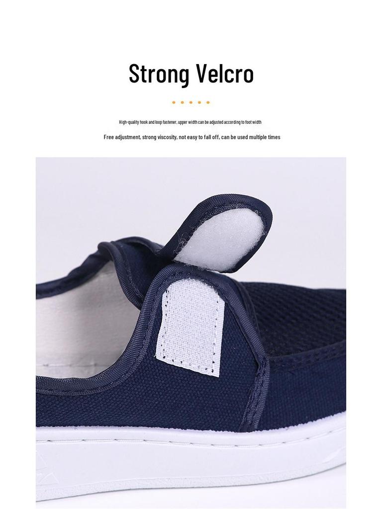 Anti-Static Velcro Mesh Shoes with Thick PU Sole for Cleanroom and Laboratory Use