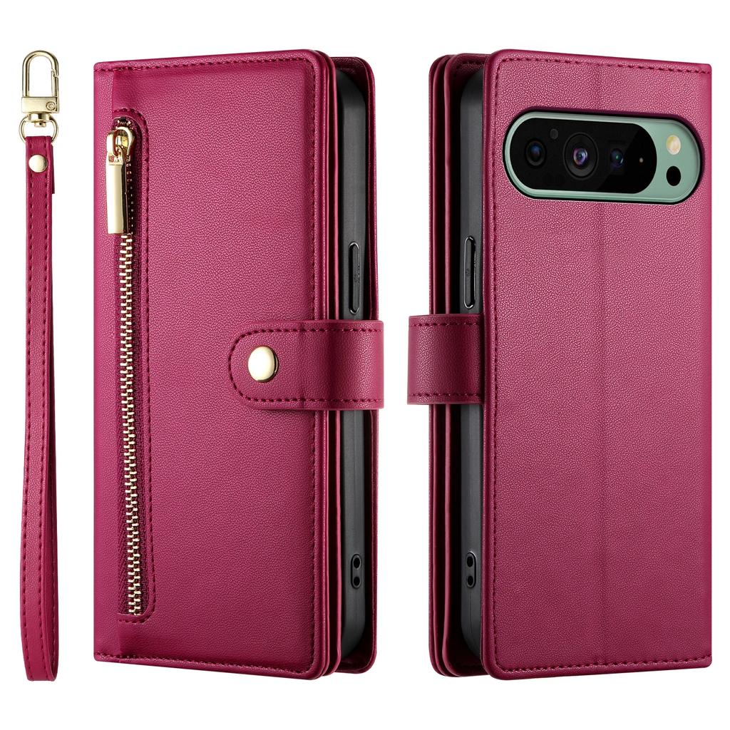 Crossbody Zipper Cards Solt Wallet Leather Case For Google Pixel 9 Pro XL 8 8A 7 7A Bag Pocket Long Lanyard Purse Stand Cover