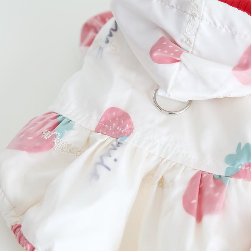 Pet Strawberry Pullable Cotton Skirt Autumn/Winter Dog Coat Teddy Cat Clothing Pet Clothing Designer Dogs Clothes Dog Jacket