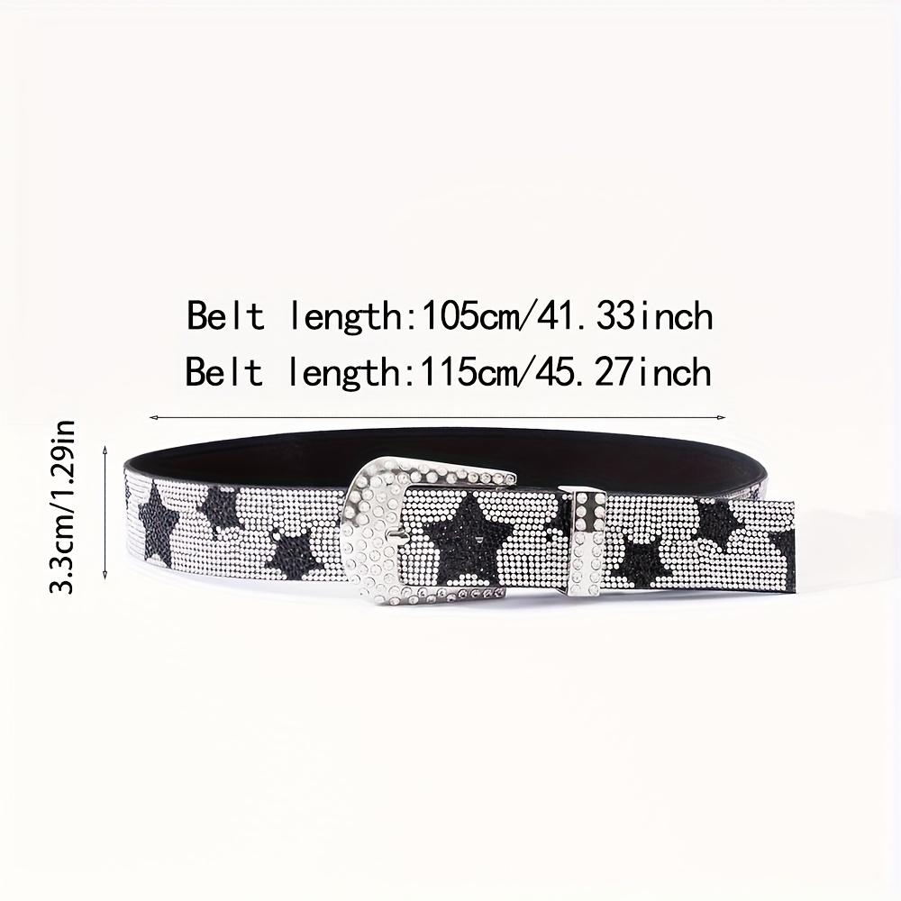 Women's Fashion Diamond Inlaid Star Belt, Luxury Creative Belt, Hip Hop Punk Rock Style Y2k Belt,Suitable For Both Men And Women