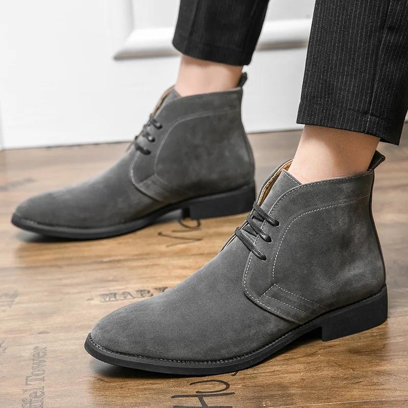 Men Casual Business Boots Retro New Leather Suitable for Daily Wear and Various Occasions High Quality Material for Durability
