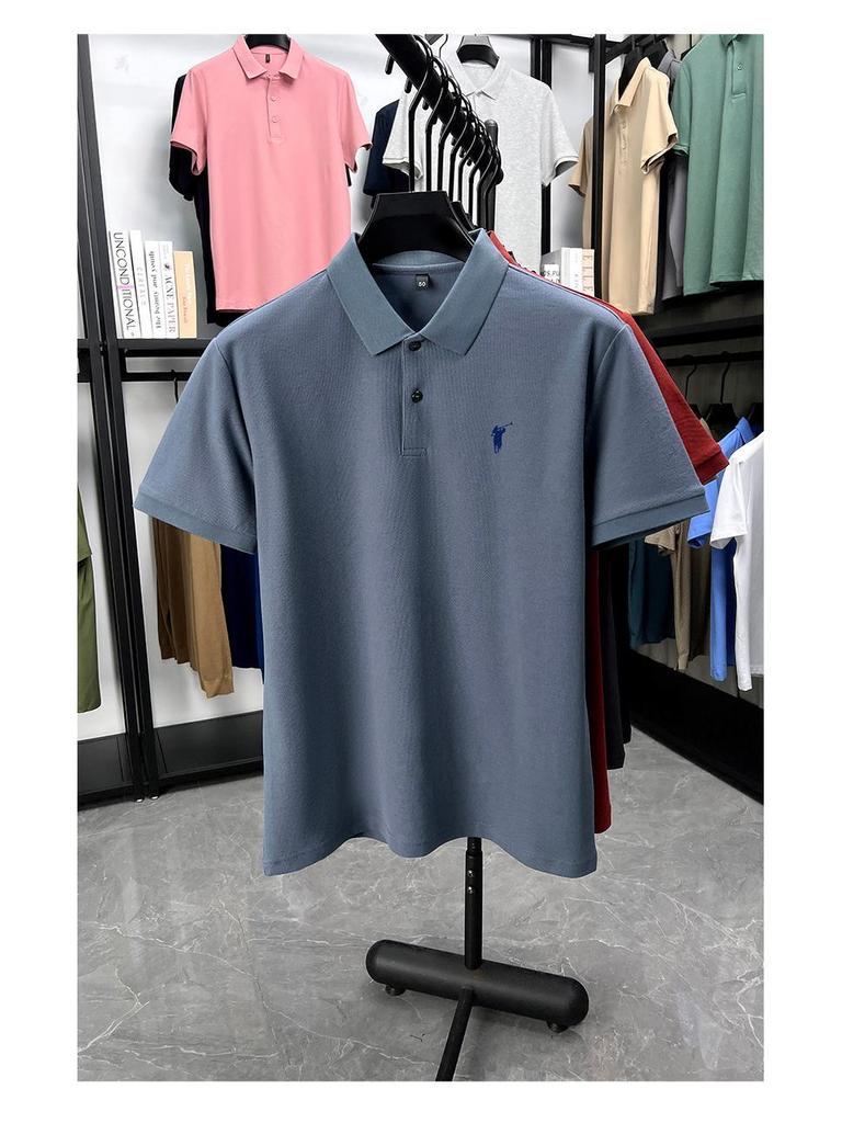 Men's Summer 2025 Embroidered Pony Logo Pure Cotton Polo Shirt