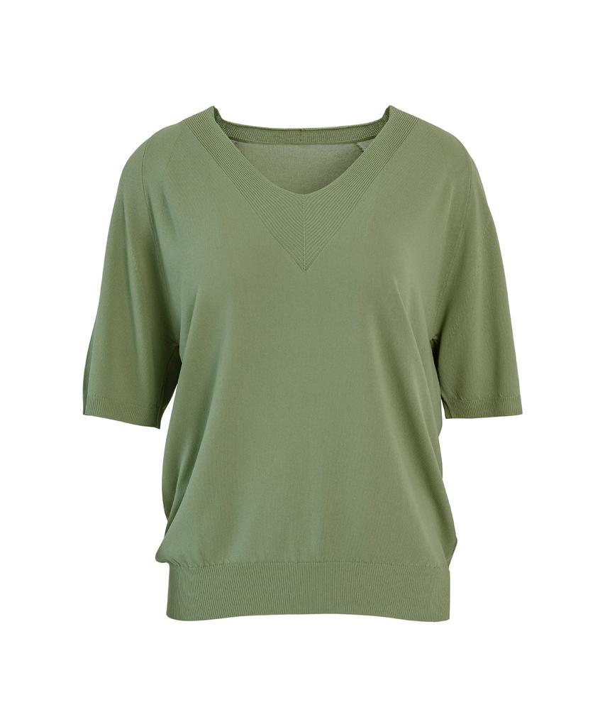 Baseukala Raglan V-Neck Half Sleeve Knitwear (7Colors)
