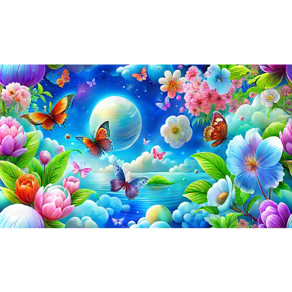 Flower Butterfly Art DIY Diamond Painting New Product Cross Embroidery Set Embroidery Full Diamond Mosaic Embroidery Wall Art