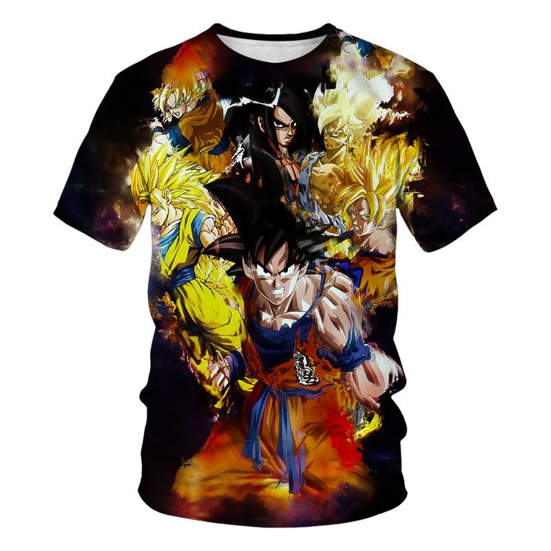 3D T-shirt Summer Short Sleeve O-Neck Goku Vegeta Men's Casual Tee