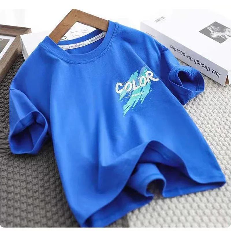 Teen Boys Clothing Set Summer Letter Graffiti Short Sleeve T Shirt Shorts Suit Kids Casual Outfit