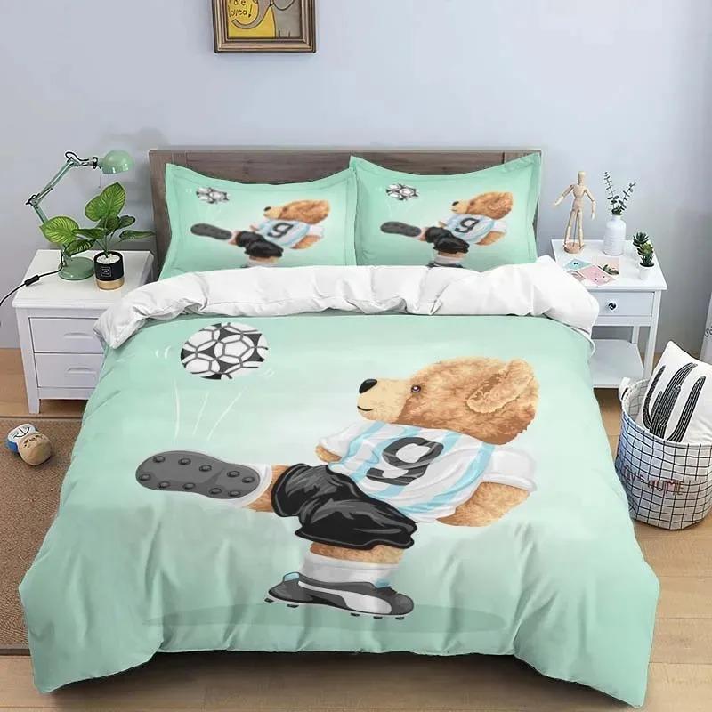 Bärenmuster Digitales Bettwäscheset Einzelbett Twin Full Queen King Size Polyester Schlafzimmer Bettbezug Aldult Kinder Steppdeckenbezug Set