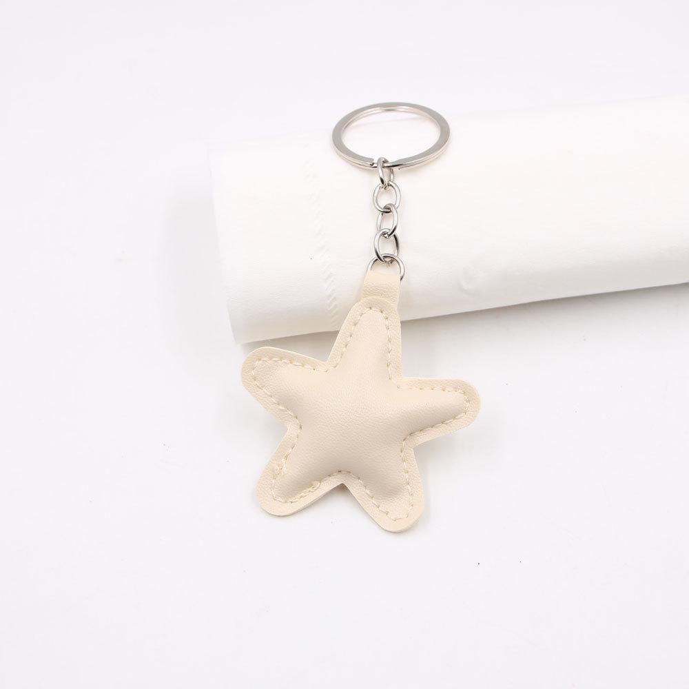 

Шкіряний брелок-зірка серії M - DIY підвіска, ювелірна прикраса та аксесуар для сукні вершковий/білий