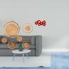 Rattan Woven Wall Art And Chinese Year Paper Fan Decorations for Tea Room Hallway Bedroom Porch