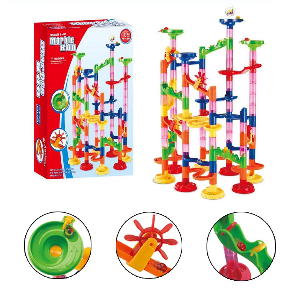 DIY Track Building Pipe Blocks For Children Ball Circuit Marble Race Run Maze Balls Educational Toys Gift For Children