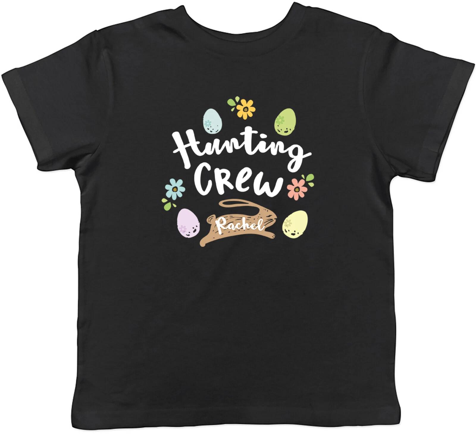 Personalised Hunting Crew Easter Egg Childrens Kids T-Shirt Boys Girls Gift 120
