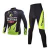 Mens Cycling Jersey Shorts Set Long Sleeve Quick Dry Breathable Mountain Road Bike Apparel