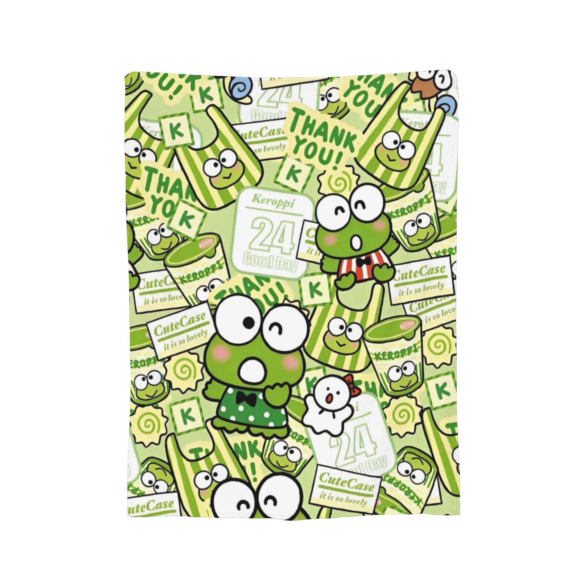 

Cartoon Keroppi Blanket Velvet Decoration Multifunction Super Warm Throw Blanket for Sofa Office Rug Piece 75x90cm