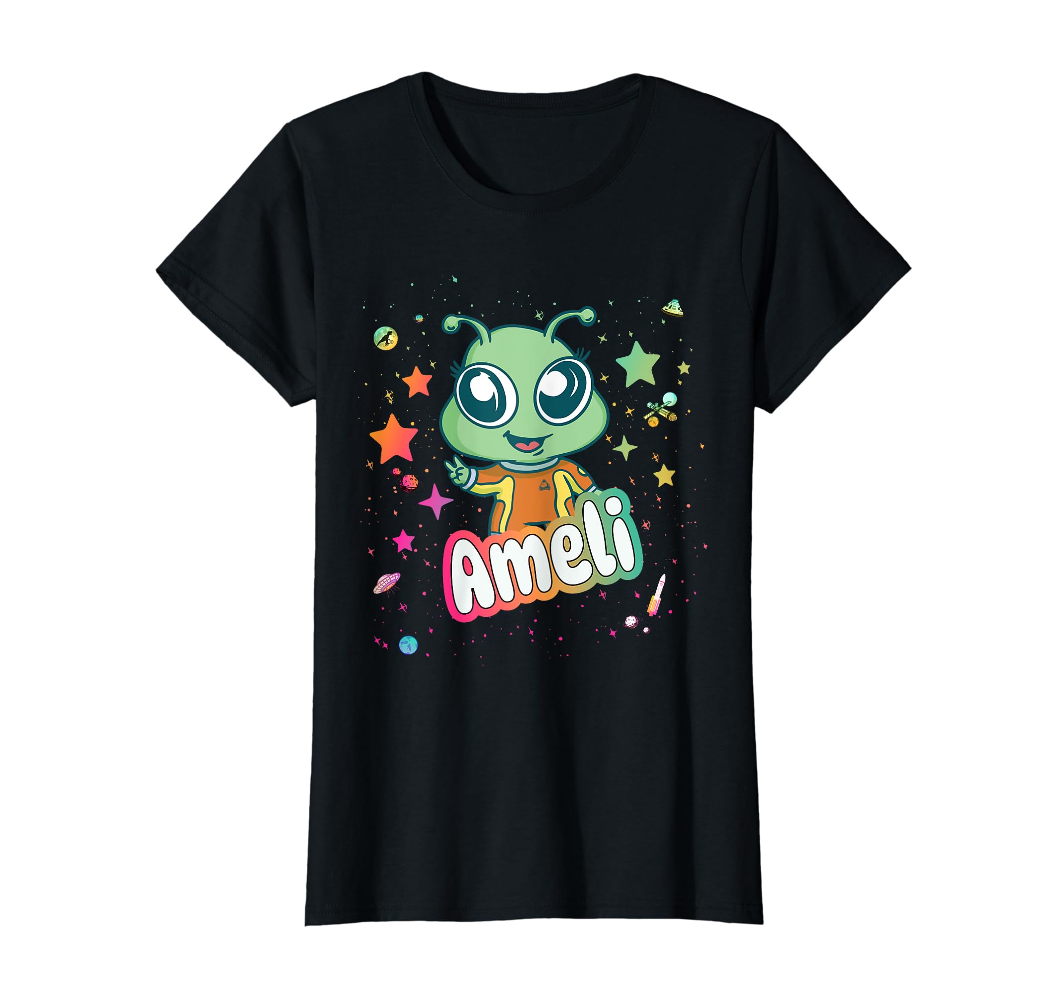 AMELI - Adorable girl name with cute Alien T-shirt