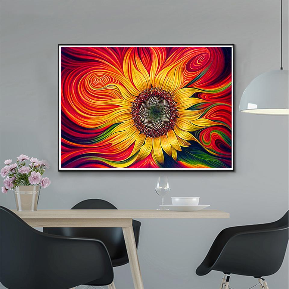 5D DIY Diamond Painting Flower Rhinestone Picture Full Round Diamond Embroidery Mosaic Handmade Products Home Decoration