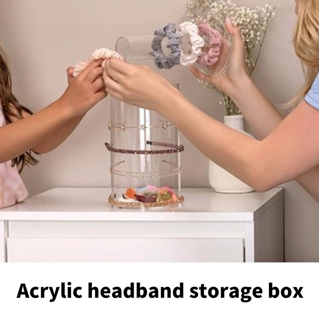 Elegant Headband Storage Box Clear Display Organizers Jewelry Case Acrylic Texture Suitable for Keeping Accessories