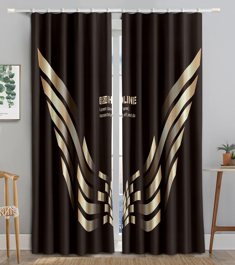 Cool Colorful Metal Technology Wing Blackout Window Curtain for Living Room Bedroom Bathroom Kicthen Door Cupboard Decor Hooks