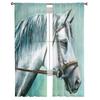 Moderne Tüllvorhänge mit Aquarell-Pferd-Motiv für Wohnzimmer, Schlafzimmer, Zuhause, Küche, Fenster, transparente Vorhänge