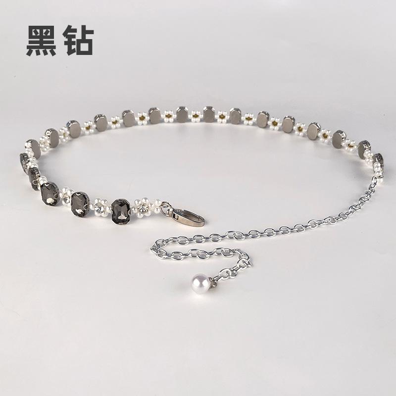 Diamant Dame Midjekjede Damebelte Kjole Skjørt Dekorativ Rhinestone Perle