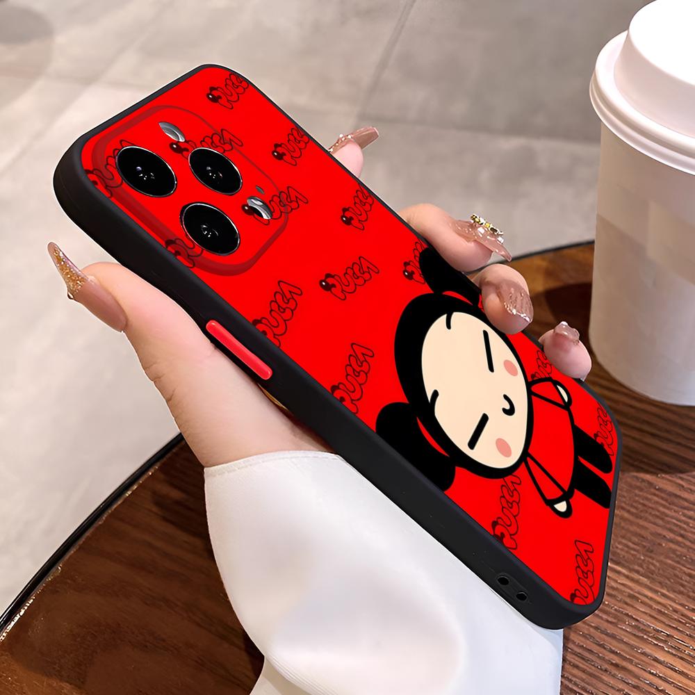

strone girl Pucca Garu Phone Case For iPhone 16 15 14 13 12 11 Pro Max Plus Mini Skin Feel Phone Case iPhone 13 Mini