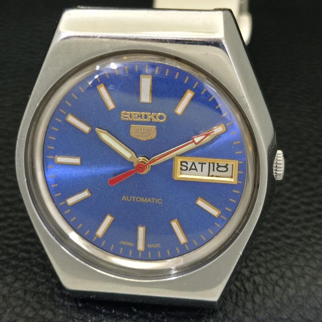 GENUINE VINTAGE SEIKO 5 AUTOMATIC 6309A JAPAN MENS BLUE DIAL WATCH A702621-1 R209-a702621