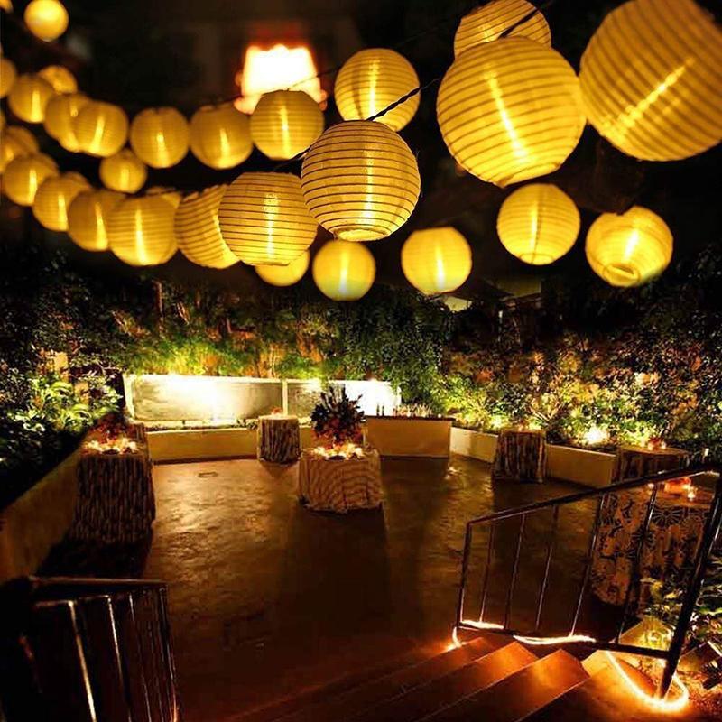 Solar Lantern String Lights Waterproof Outdoor LED Garland Fairy Light Patio Garden Decoration Light for Christmas Wedding Party